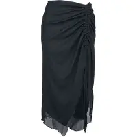 Banned Midirok - Umbra Mesh Ruched Skirt - XS tot 4XL - voor Vrouwen - zwart | Maat M