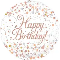 We Fiesta Wefiesta - Folieballon Happy Birthday Rose Gold Dots