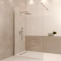 LOMAZOO Douchewand Lima - 120x200 Cm - Inloopdouche Chroom -8 Mm Helder Glas - Nano Coating Anti Kalk