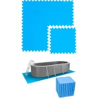 Eyepower 12 sets zwembadmatten, 50x50 cm, blauw