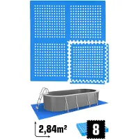Eyepower 2 sets zwembadmatten, rastermat, 62x62 cm, blauw
