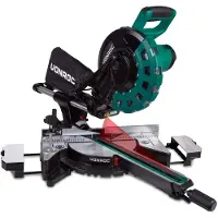 Vonroc MS502AC Afkortzaag – 2200W – 4500 r/min - Verstelbare tafelverbreders – Groen - 82x48x41 cm