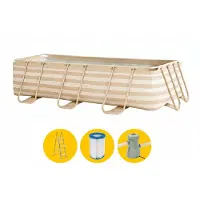 Swim Essentials Essence zwembad - 400 x 200 x 100 cm - Zand/Wit - met filterpomp en trap