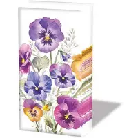 Ambiente 6 Pakjes papieren zakdoeken - Pansies - Bloemen - Viooltjes