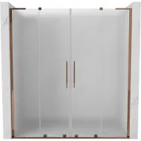 Mexen Velar L Duo schuifdeur voor douche 170 , matglas, roze goud - 871-170-003-32-60