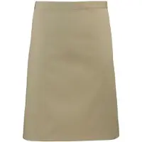 Premier Unisex Volwassenencollectie Halflang Taille Schort (Khaki)