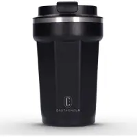 Castagnola Thermosbeker - Koffiebeker To Go - Travel Mug voor Koffie en Thee - Theebeker - 380 ML - RVS - Zwart - Octagon
