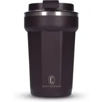Castagnola Thermosbeker - Koffiebeker To Go - Travel Mug voor Koffie en Thee - Theebeker - 380 ML - RVS - Bruin - Octagon