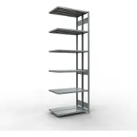 Schulte Lagertechnik Insteeksysteem voor dubbele rekken, MULTIPlus250, 3000x1000x(2x300) mm, 14 legborden, gegalvaniseerd