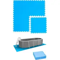Eyepower 2,8 m² Zwembadonderlegplaat - 12 EVA-matten van 50x50 cm - Set onderlegmatten voor het zwembad