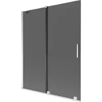 Mexen Velar badwand 2-delig schuifbaar 140 x 150 , grafiet, chroom - 896-140-000-41-01