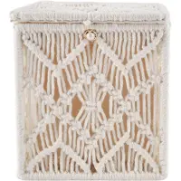 Spactz Tissue Box Cover Boho Decor Vierkante Papieren Houder met Kralen Gesp Macramé Servet Tissues Organizer Home