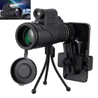 MaxPower 40x60 monoculaire HD-optiek BAK4 laag nachtzicht led-zaklamptelescoop met statieftelefoonhouder