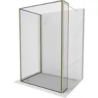 Mexen Kioto douchewand Walk-in 120 x 110 x 40 , zwart frame, goud - 800-120-110-221-50-70-040