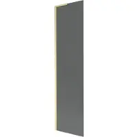 Mexen Next L badwand één vleugel 50 x 150 , grafiet, geborsteld goud - 895-050-000-03-40-55