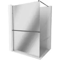 Mexen Kioto+ douchewand met plank Walk-in 100 x 200 , spiegel, gun metal - 800-100-121-95-50