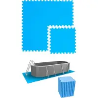 Eyepower 15 sets zwembadmatten, 50x50 cm, blauw