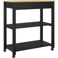 vidaXL Keuken Trolley MONZA Zwart 84 x 40 x 88,5 cm Massief vurenhout