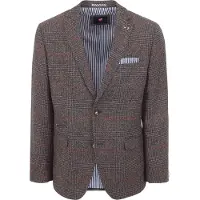 Suitable Colbert Heleen Ruit Bruin - Maat 48 - Heren blazer