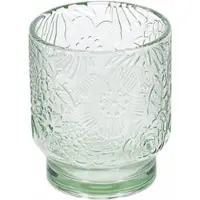 Salt & pepper Waterglas Flora Transparent / Green 300 ml (Set van 4)