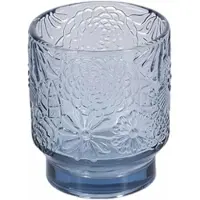 Salt & pepper Waterglas Flora Transparent / Blue 300 ml (Set van 4)