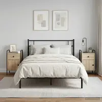 vidaXL Nachtkastje 2 st Sonoma Eiken 35 x 36,5 x 61 cm Bewerkt hout