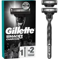 Gillette Mach3 Charcoal Razor + 2 Replacement Blades