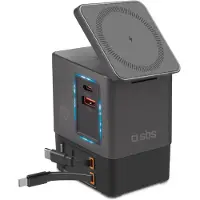 SBS TEWIRMAG105W oplader voor mobiele apparatuur Hoofdtelefoons, Smartphone, Smartwatch, Universeel Grijs AC Draadloos opladen Binnen, Buiten