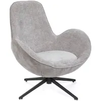 Homla - LUNAIRE Armchair - Swivel Velour Grey - 86x76x87 cm
