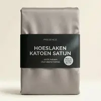 Presence Hoeslaken - Katoen Satijn - Zilver 140 x 200 cm