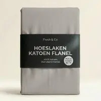Fresh & Co Hoeslaken - Katoen-Flanel - Grijs 90 x 200 cm /