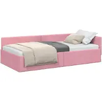 vidaXL Hoek Bed Frame met hoofdeinde Roze 80 cm x 200 cm Fluweel