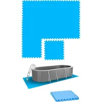 Eyepower 8 Grote Matten: 1,9qm Zwembadmat 50 x 50 cm Dikke Zwembadonderlaag - Buitenmat Zwembad Ondervloer