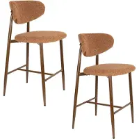 Housecraft living Noor Barkrukken rugleuning 66 cm Terracotta - Set van 2