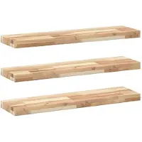 vidaXL Wandschappen 3 st zwevend 100x20x4 cm onbehandeld acaciahout