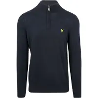 Lyle & Scott Half Zip Pullover Merinowol Navy | Donkerblauw | Maat XXL