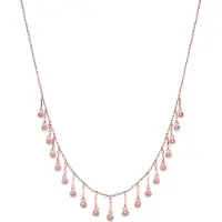 Luxenter Ketting met glanzende zirkonia en 18-karaats roségouden afwerking - Yaferth