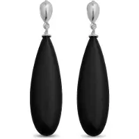 Luxenter oorbellen, 925 sterling zilver, adak en onyx, gerhodineerd afgewerkt