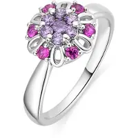 Luxenter Ring in metaallegering en meerkleurige zirkonia afgewerkt in rhodium - Goryah