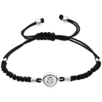 Luxenter Armband van 925 sterling zilver en glanzende zirkonia met rhodiumafwerking - Button