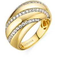 Luxenter Ring van 925 sterlingzilver met schitterende zirkonia en 18-karaats goud afwerking - Vikai