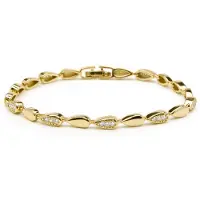 Luxenter Armband met schitterende zirkonia, afgewerkt in 18k geelgoud - Tanal