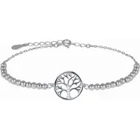 Luxenter armband, 925 sterling zilver en gerhodineerde glanzende zirkonia, levensboom