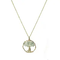 Luxenter Luxeketting, metaallegering budleia en natuurlijke aquamarijn 18K vergulde afwerking