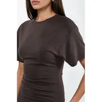 Busem Crew Neck Mini T-shirt Jurk met Drapé
