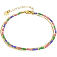 Luxenter armband in metaallegering en paarse kristal, afgewerkt in 18 karaats geel goud - Zasau