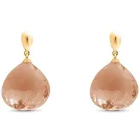 Luxenter , zoqoyi oorbellen in 925 sterling zilver en hydrothermale rookkwarts met 18K vergulde afwerking