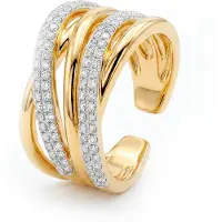 Luxenter Ring in Brilliant Metal en Zirconia Alloy afgewerkt in 18 karaat geel goud - Ximara