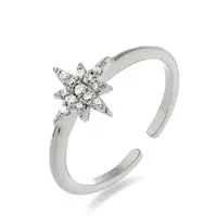 Luxenter ring met gerhodineerde briljant zirkonia - Kimsel