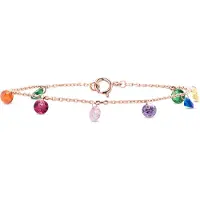 Luxenter , Rolcon armband in 925 sterling zilver en veelkleurige zirkonia met 18K roségoud vergulde afwerking